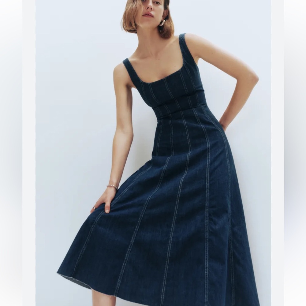 Reformation Amory Denim Midi Dress